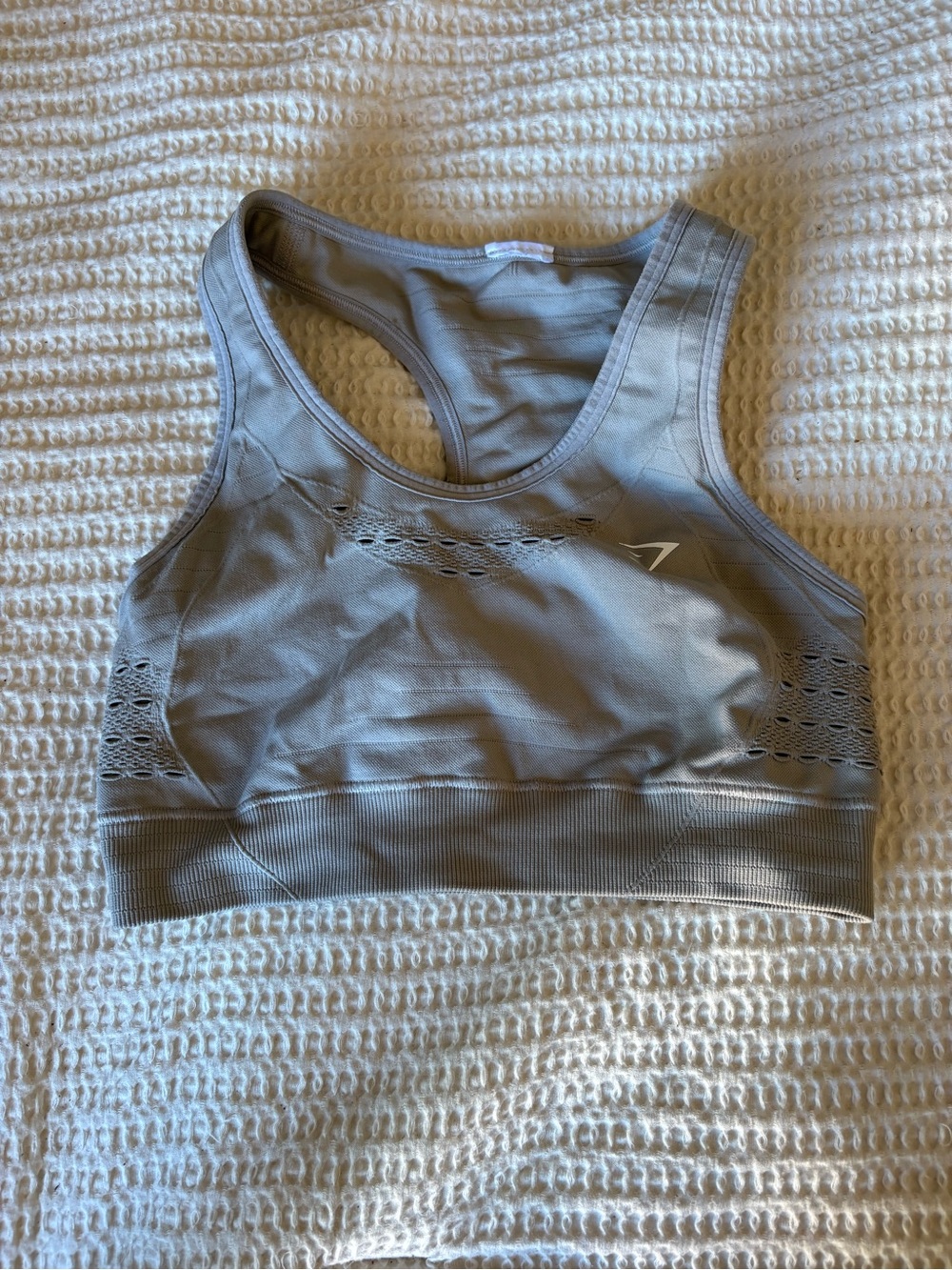 Gymshark Light Grey Seamless Racerback Sports Bra